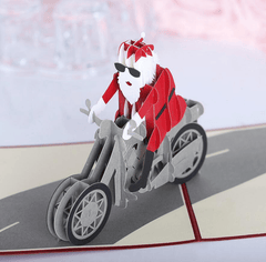 Christmas 3D Motorcycle Santa Claus Pop up Greeting Card Christmas Gifts Party Greeting Card