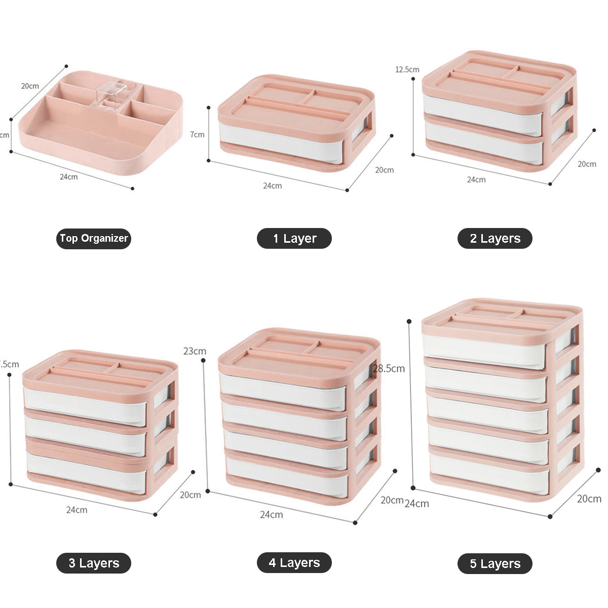 1/2/3 /4/5 Layer Cosmetic Makeup Organiser Holder Tidy Storage Jewelry Card Box Shelf Cabinet Drawer