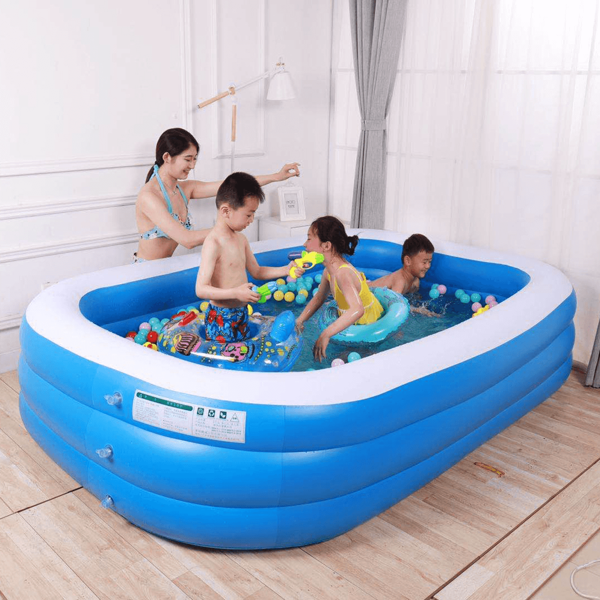 Piscina inflable portátil de 3 capas para adultos y niños, bañera plegable para exteriores e interiores, 1,5/2,1/3,05 m