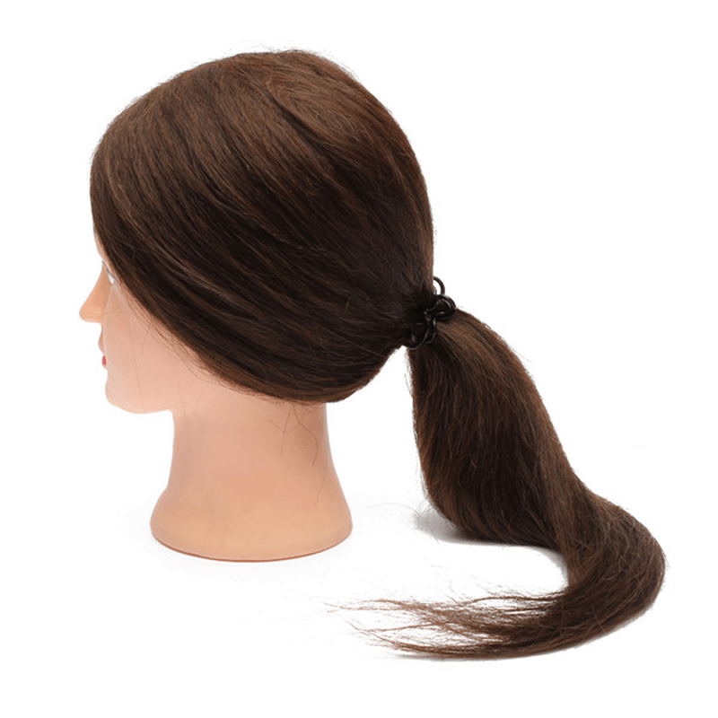 Cabezal de entrenamiento de peluquería con pinza, modelo de práctica de cabello humano real de 18 pulgadas de largo