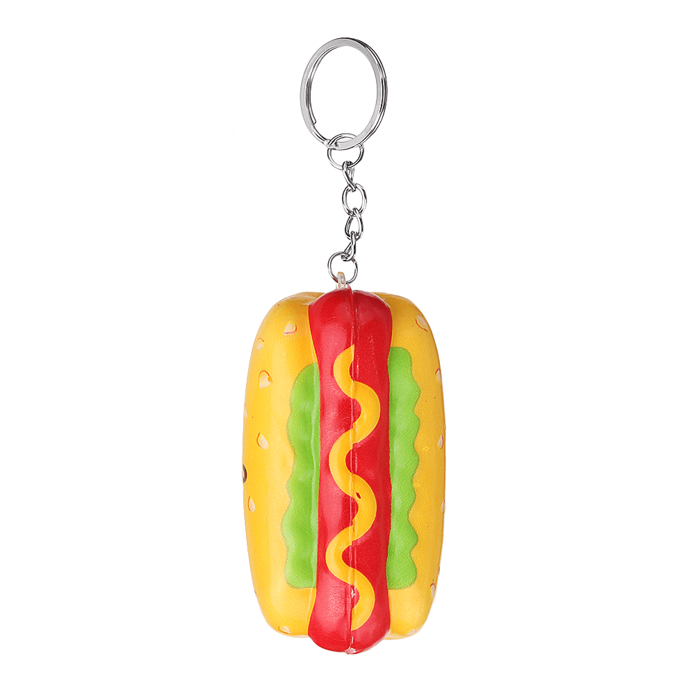 6Pcs/Lot Squishy Pizza Chips Donuts Hotdog Hamburger Ice Cream Slow Rising Toy with Phone Pendant