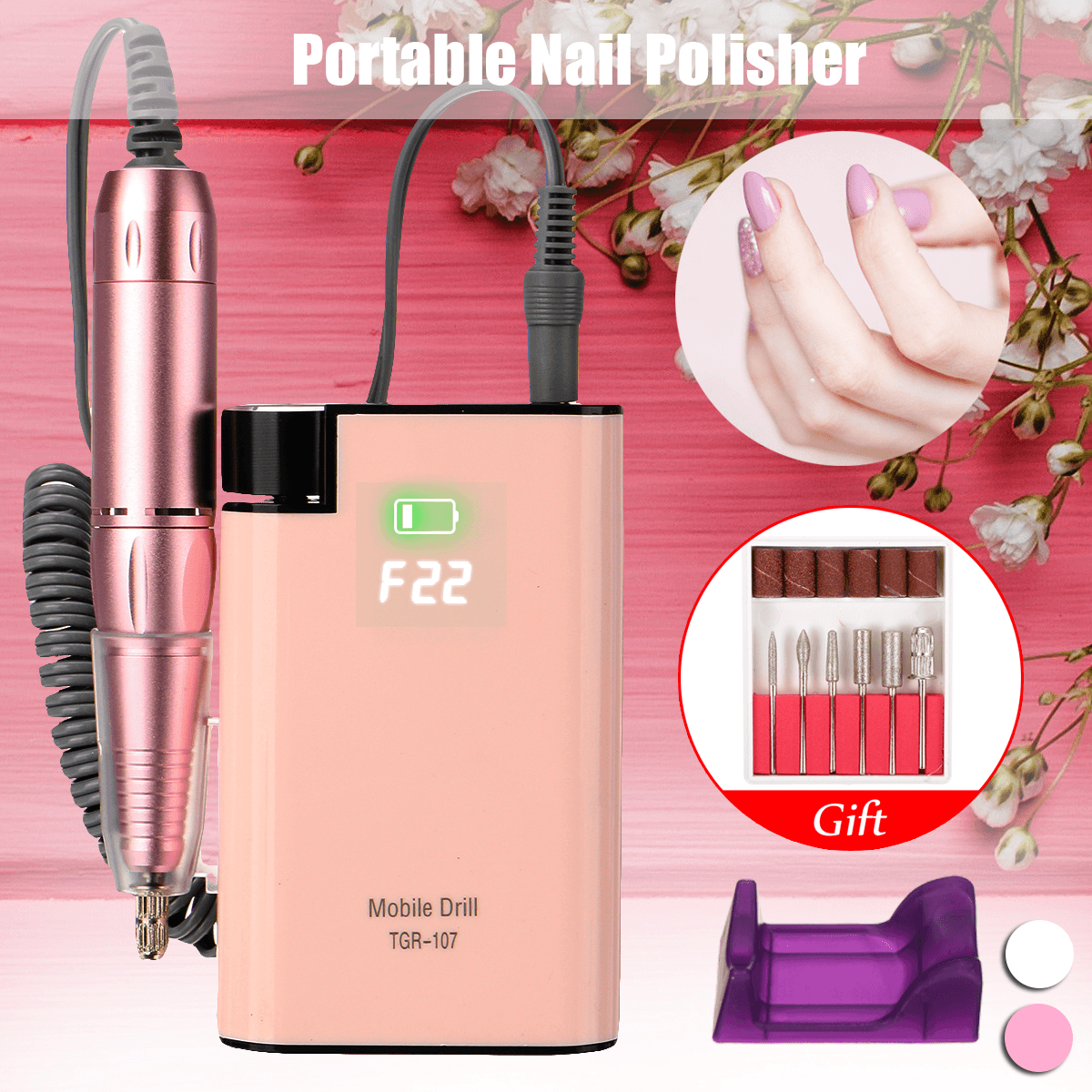 Charging 110 ~ 220V Wide Voltage Portable Nail Polisher