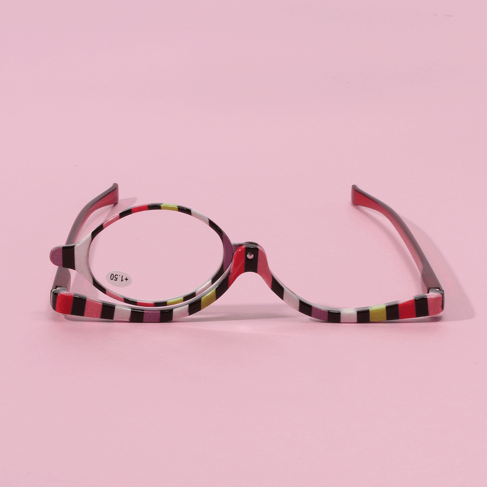 Gafas de maquillaje con aumento de colores, gafas para leer, lentes abatibles, plegables, para mujeres, maquillaje cosmético