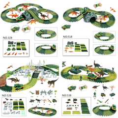 Piste de course flexible pour enfants Dinosaur Dino World - Jeu de construction