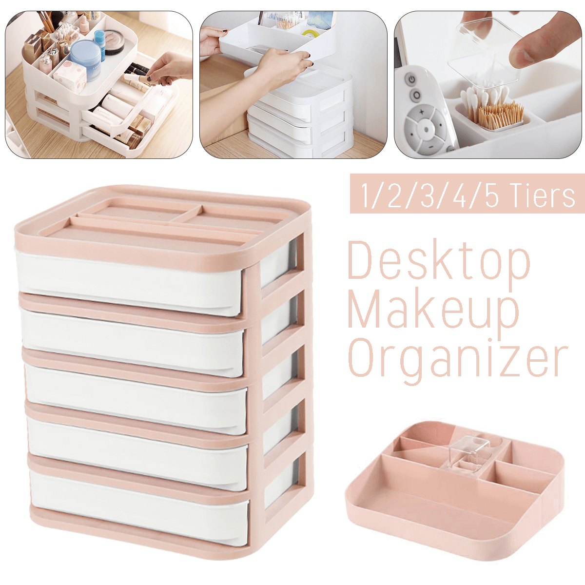 1/2/3 /4/5 Layer Cosmetic Makeup Organiser Holder Tidy Storage Jewelry Card Box Shelf Cabinet Drawer