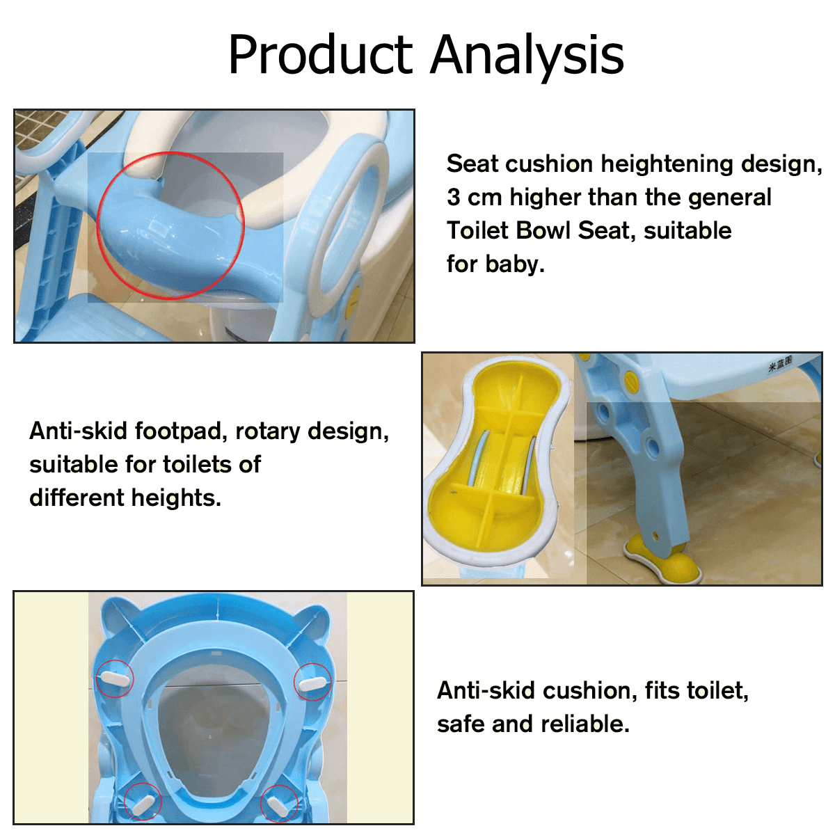 Escalera auxiliar para inodoro de 380 x 180 x 80 mm, asiento de entrenamiento para ir al baño para niños