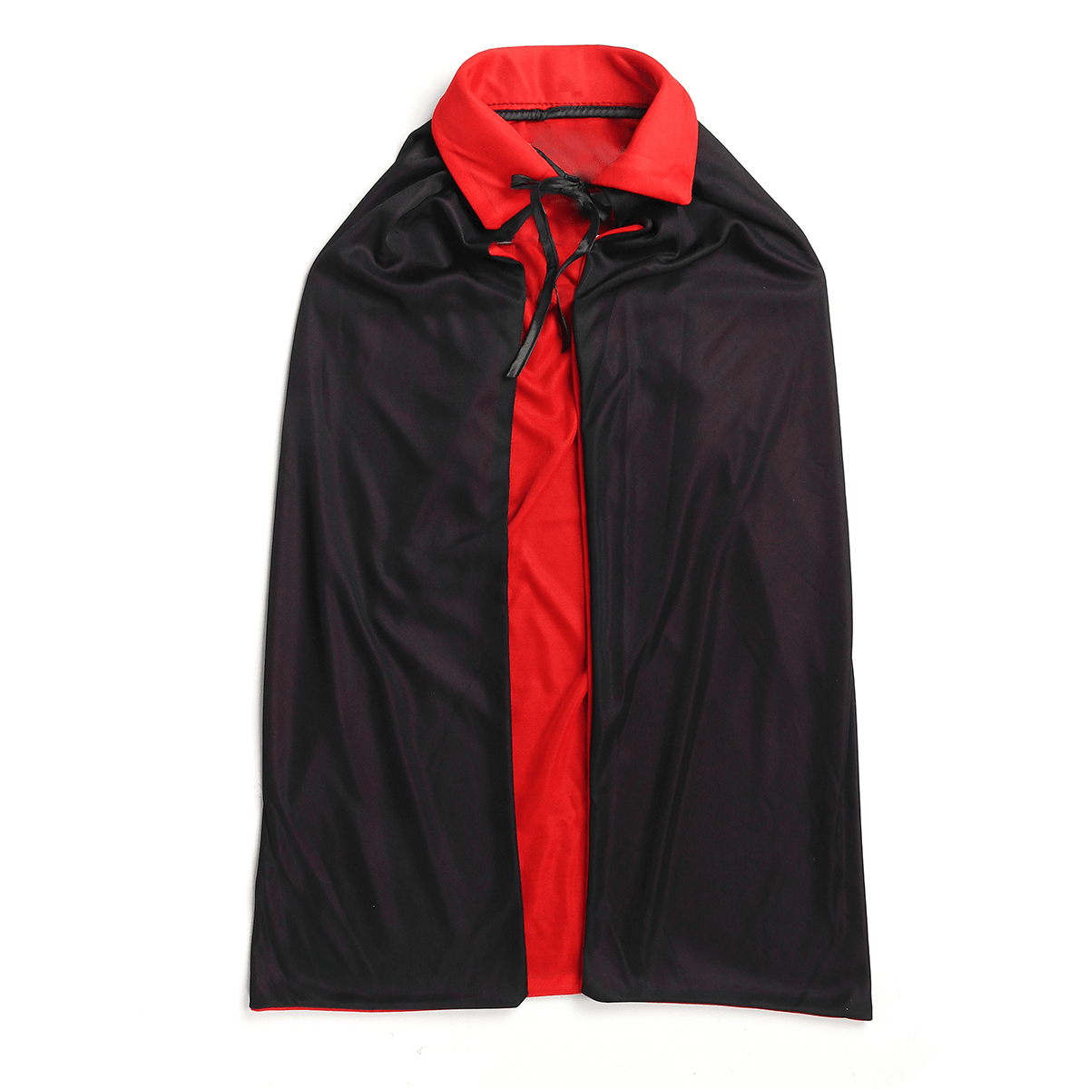 Capa de Halloween con capucha de doble cara roja y negra para niños y adultos, para fiestas de disfraces