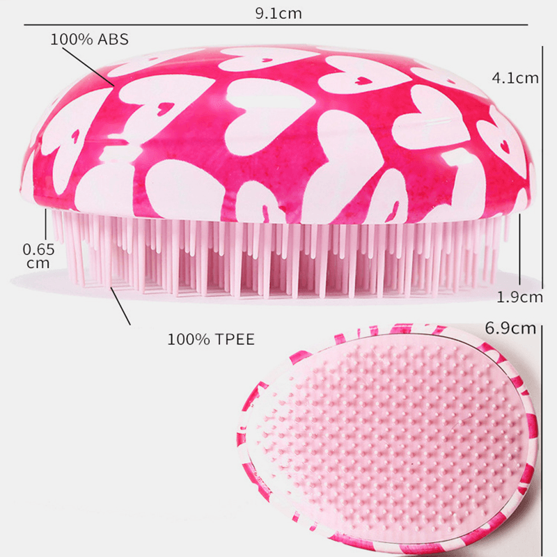 ABS Hair Brush Comb Pink Egg round Shape Soft Styling Tools Heart Anti-Static Hair Brushes Detangling Comb Salon Hair Care Comb