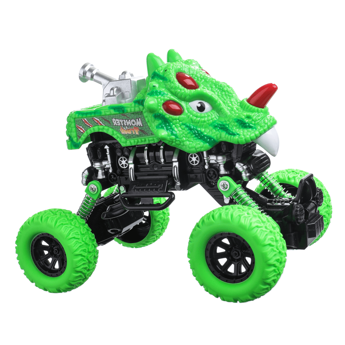 Coche de juguete de plástico con forma de dinosaurio verde para niños