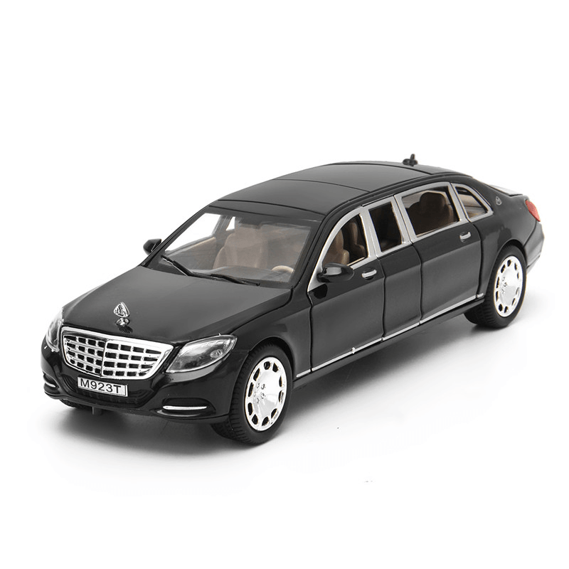 Modelo de coche de metal fundido a presión S600 Limousine 1:32 20,5 X 7,5 X 5 cm Coche en caja negro