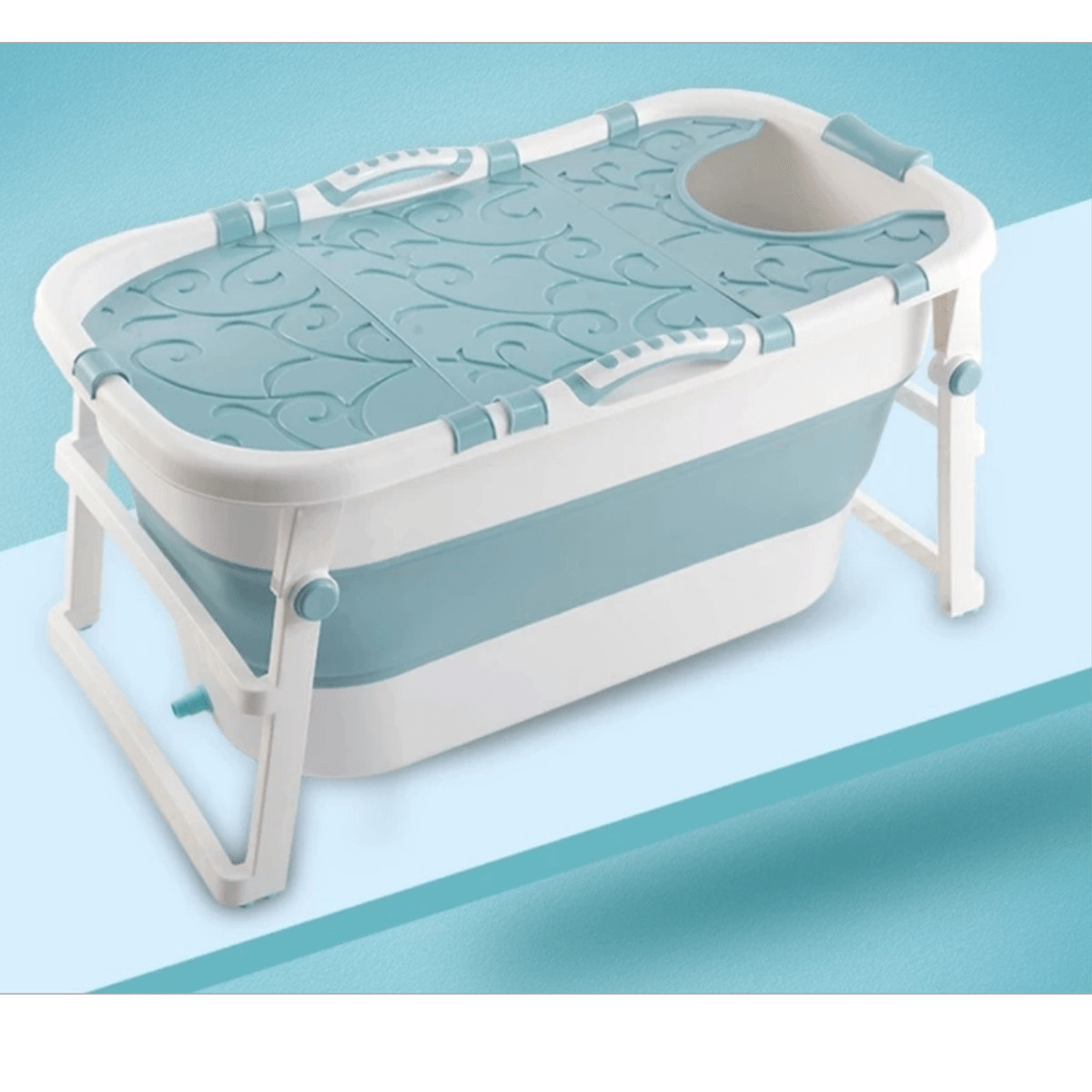 Baignoire pliante portable 107 x 59 x 53 cm pour salle de bain, grande capacité, baignoire spa en PVC