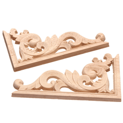 13*7CM Autocollant de sculpture sur bois Applique d'angle Cadre pour décoration de porte d'armoire murale