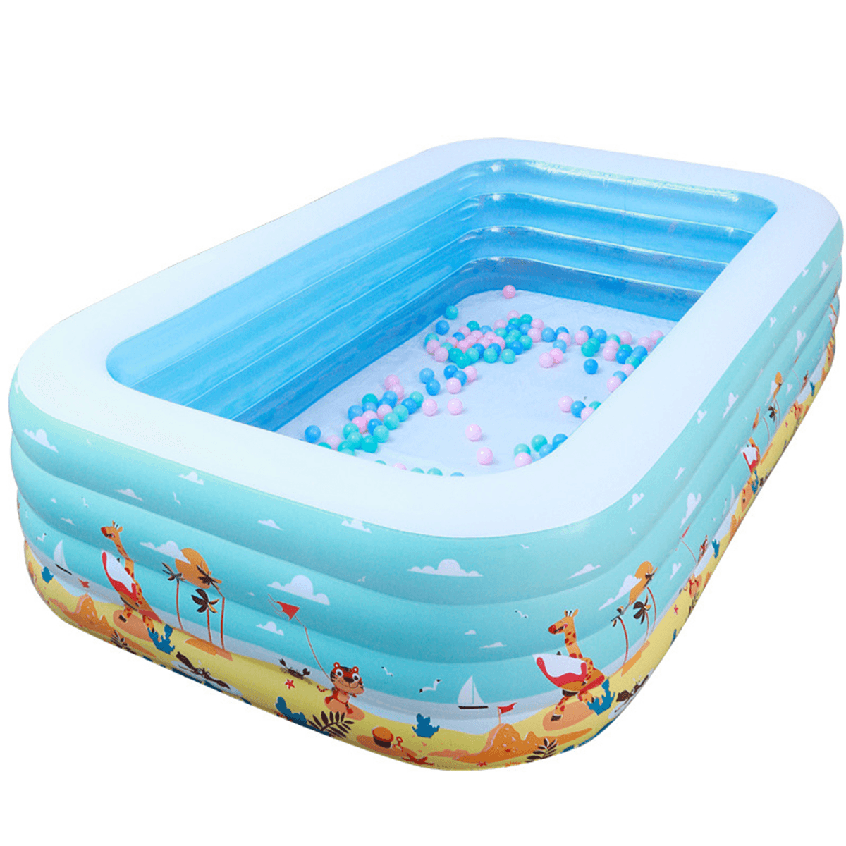 Piscine gonflable 1,8/2,1/3,6 m avec couche inférieure en coton