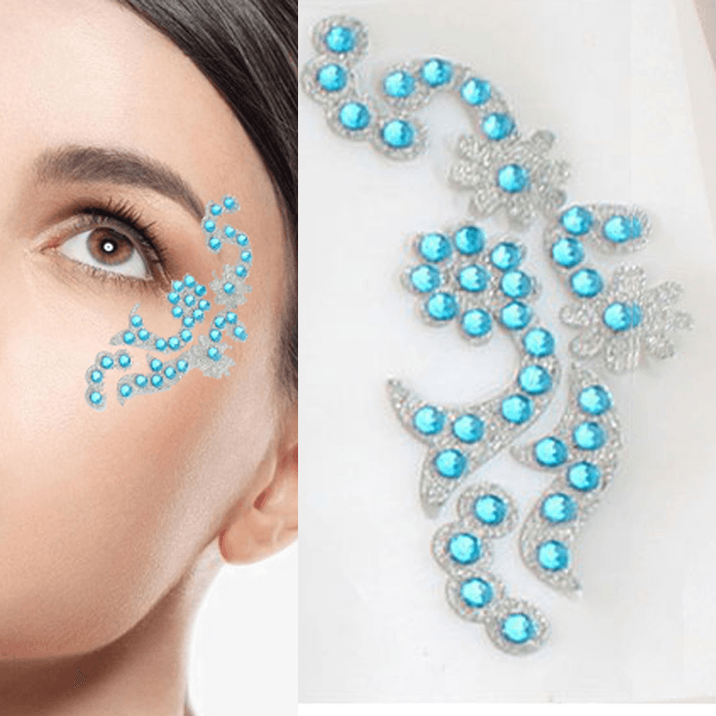 Décorations d'Halloween Yeux de fête 3D Strass Visage Yeux Gemme Bijou Auto-adhésif Imperméable Cils