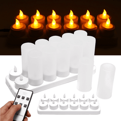 12 bougies LED sans flamme avec télécommande, lumière de thé scintillante, décoration de fête de mariage