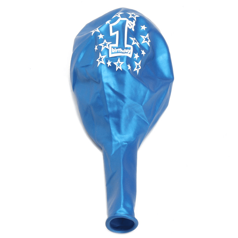 Lot de 10 ballons gonflables nacrés imprimés pour le 1er anniversaire d'un garçon bleu, décoration de Noël