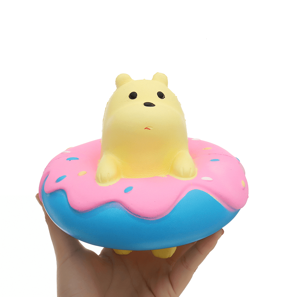 Giggle Donut Bear Squishy 13,5 x 6 x 15 cm à remontée lente avec emballage cadeau de collection