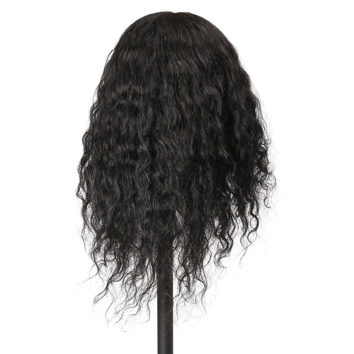 48Cm 100% Human Hair Hairdressing Mannequin Head Practice Model Long Curly Hair