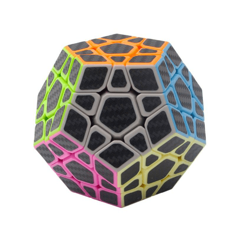 5Pcs per Box Carbon Fibre Magic Cube Pyraminx Dodecahedron Axis Cube 2X2 and 3X3 Cube Speed Puzzle