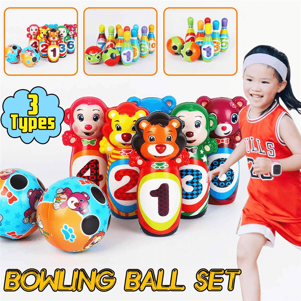 Lot de 12 mini-bowlings en PU souple pour enfants, jeu de sport d'intérieur en mousse sûre, jeu amusant pour la famille, cadeau