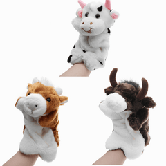 Marionetas de mano de vaca de peluche de 27 cm, juguetes clásicos para niños