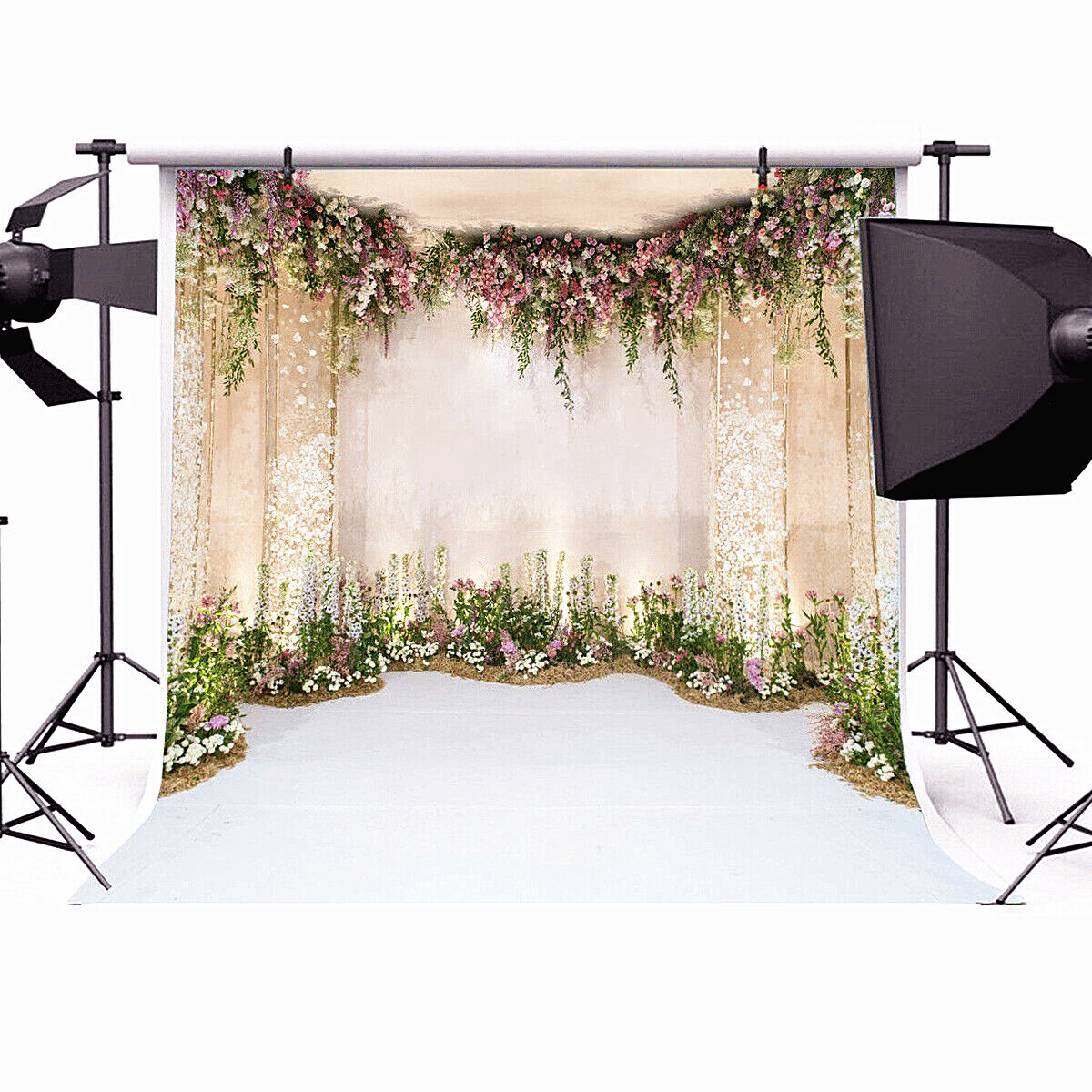 Fondo de pared con flores de 8 x 8 pies para bodas, utilería para estudio de fotografía