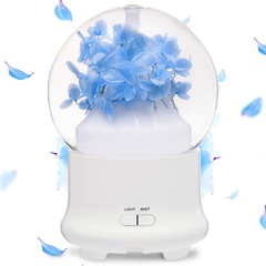 Humidificador de aroma mini con flores inmortales de 4 colores, difusor de aceites esenciales, purificador y atomizador para spa