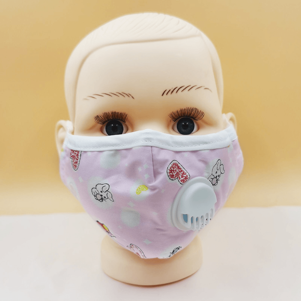 Masque facial pour enfant avec filtre PM2.5, réglage pour enfant, anti-poussière, anti-brouillard, coupe-vent, valve respirante avec filtre remplaçable, masque buccal pour la santé du corps