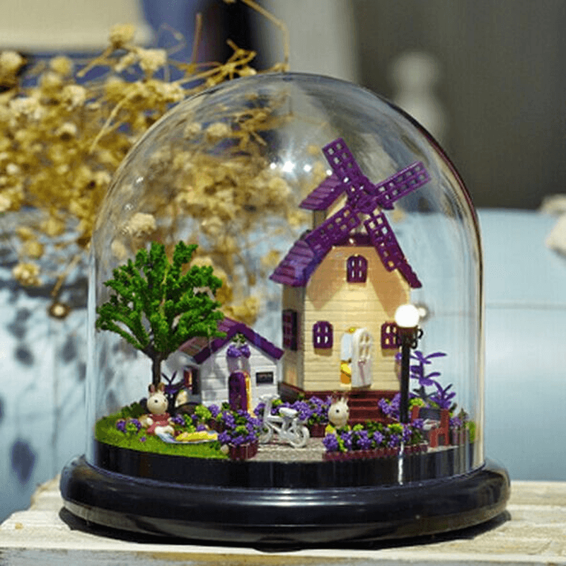 Kit de bricolaje de casa de muñecas en miniatura de Provenza Cuteroom 1:32 con cubierta y LED