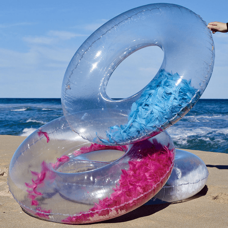 Anillo de natación inflable con forma de pluma, círculo flotante, juguetes para piscina y playa para adultos y niños, anillo de natación