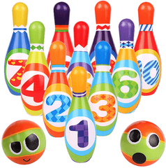 Lot de 12 mini-bowlings en PU souple pour enfants, jeu de sport d'intérieur en mousse sûre, jeu amusant pour la famille, cadeau