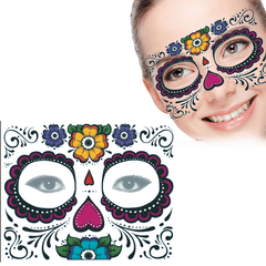 Lot de 10 autocollants jetables pour fard à paupières, tatouage temporaire magique pour le visage et les yeux pour la fête d'Halloween