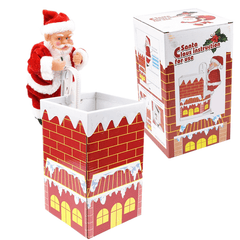 Christmas Gift Santa Claus Electric Climb Chimney 8.3 Inch Music Play Novelty Toys