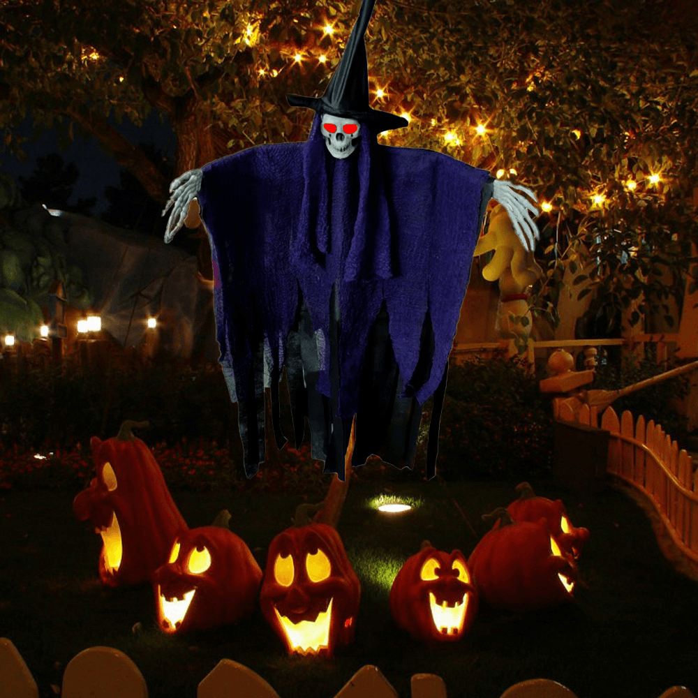 Décoration d'Halloween à suspendre, crâne fantôme, bricolage, lueur lumineuse, décoration de maison hantée, crâne, pendentif, fournitures de fête, vacances