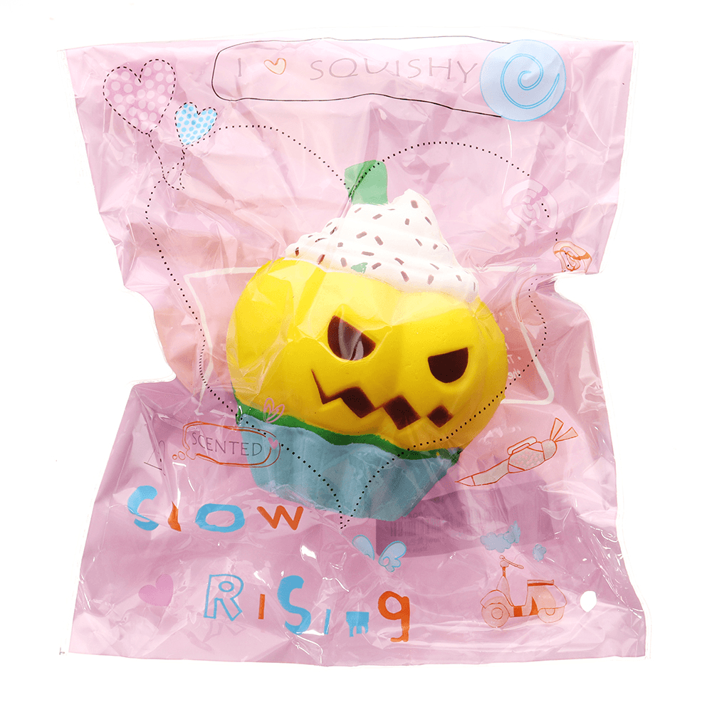 3PCS Halloween Pumpkin Ice Cream Squishy 13*10CM Slow Rising Soft Toy with Packaging