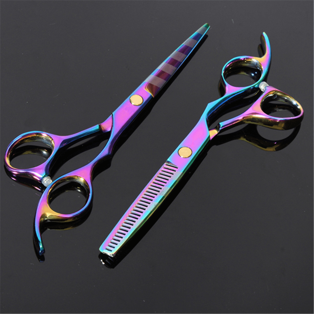 Lot de 3 ciseaux professionnels en acier inoxydable pour coupe de cheveux et effilage, outil de barbier, ensemble de peignes et ciseaux de coiffure