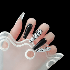 24 Pcs/Set Extra Long Ballerina False Nails Fluorescent Leopard Print Women Full Cover Nails