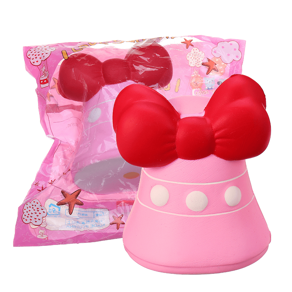 Jouet doux géant en forme de cloche avec nœud papillon et squishy à remontée lente de 12 cm, collection cadeau avec emballage