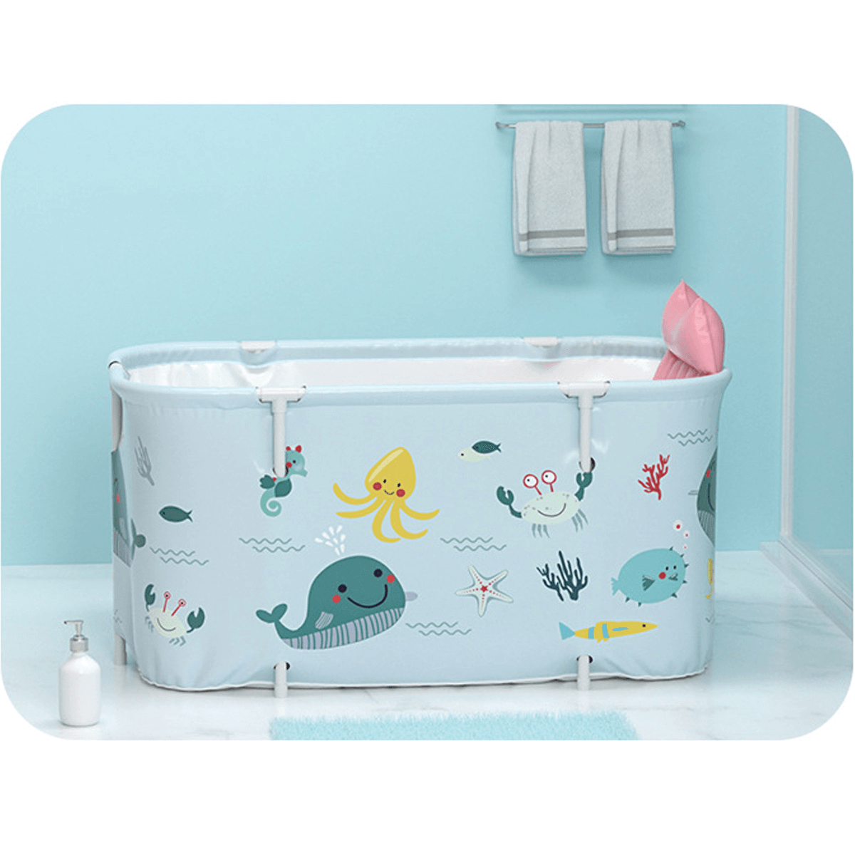 Baignoire pliante pour adultes, grande taille, 120 x 55 x 50 cm, pour le bain, le sauna, le spa, la maison et la famille