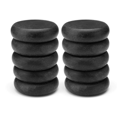 Lot de 10 pierres de massage chaudes en basalte naturel de 2,34 pouces