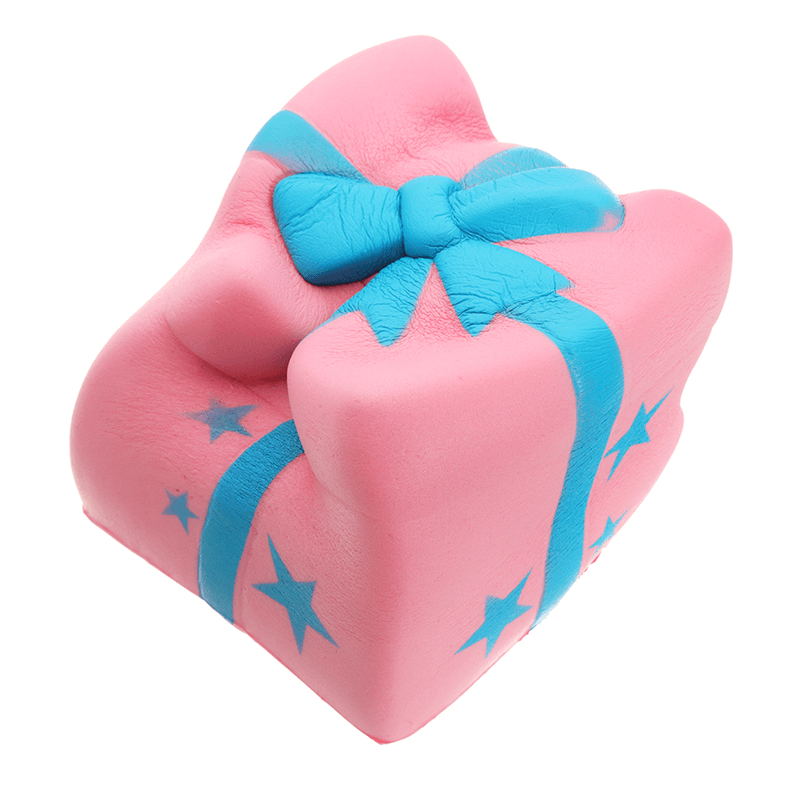 Gift Box Cake Squishy Phone Strap Toy 7.5CM Slow Rising with Original Packaging