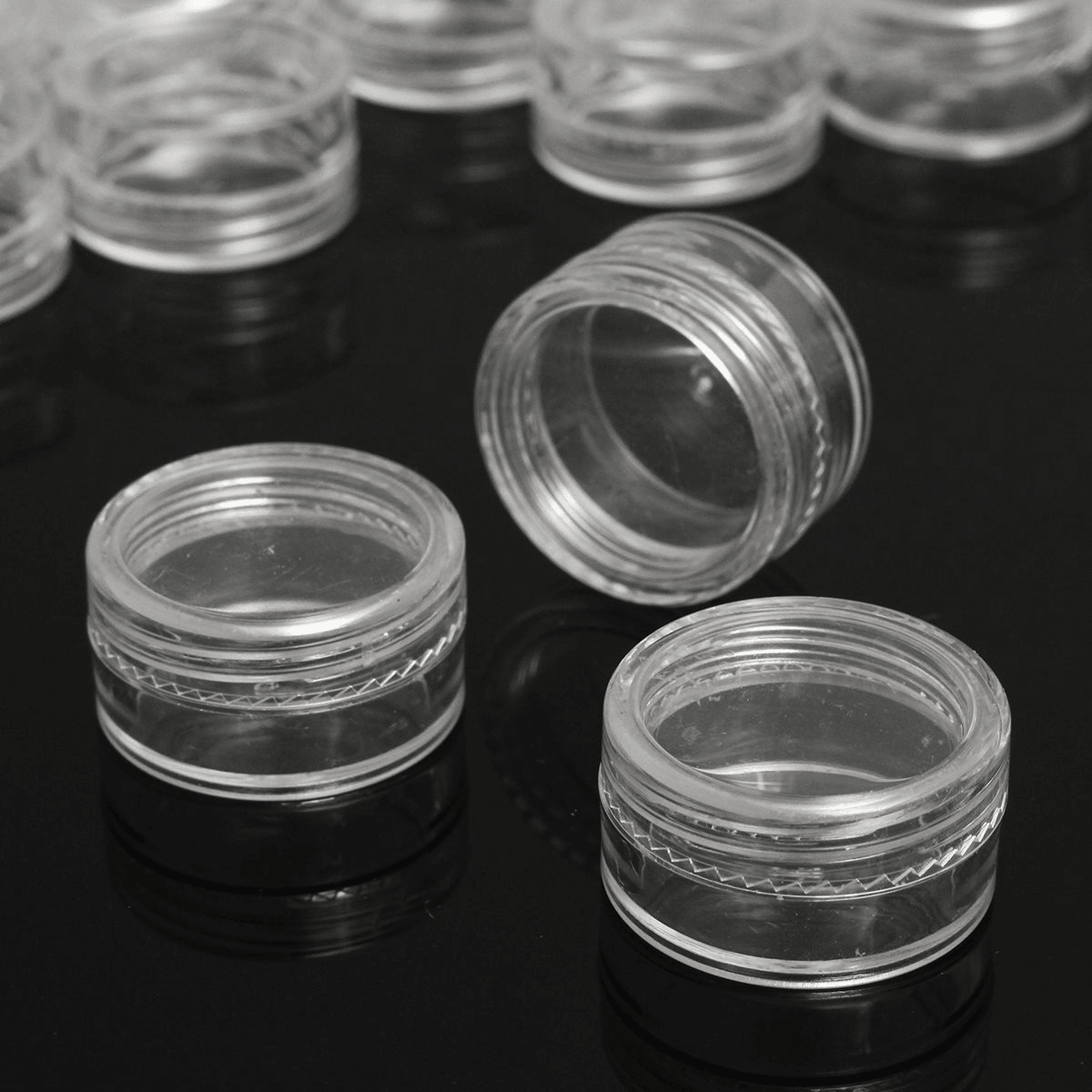 50Pc/Lot 5G Sample Clear Cream Jar Mini Cosmetic Jewelry Refillable Bottles Containers Transparent Pot Can Tin