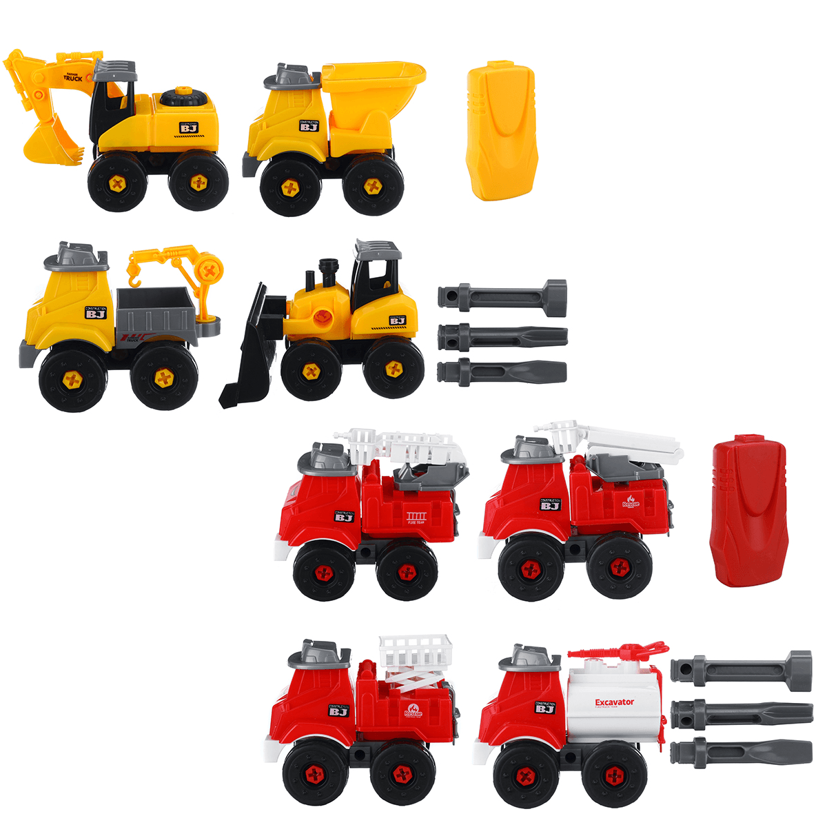 4 IN1 Camion Construction Véhicule Coulissant Excavateur Amovible Assemblage Vis Écrou Puzzle DIY Assemblage Moulé Sous Pression Modèle De Voiture Jouet Ensemble pour Enfants Cadeau