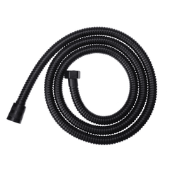 Tuyau de douche de salle de bain en acier inoxydable noir de 1,5 m, raccords de tuyau d'eau portatifs, tuyau de pomme de douche de remplacement, connexion G1/2 avec doubles boucles