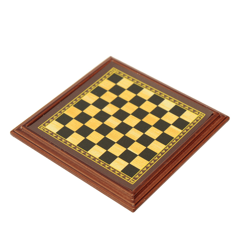 Jeu d'échecs miniature en métal pour maison de poupée à l'échelle 1:12, jouets pour décoration de chambre à coucher