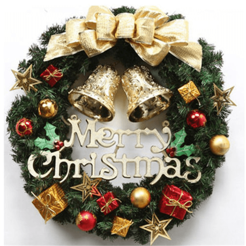 Christmas Holiday Wreath Door Ornament Garland Decoration Christmas Bell