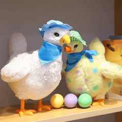 Gallina ponedora eléctrica, divertido juguete de peluche, muñeco de peluche para regalo de niños