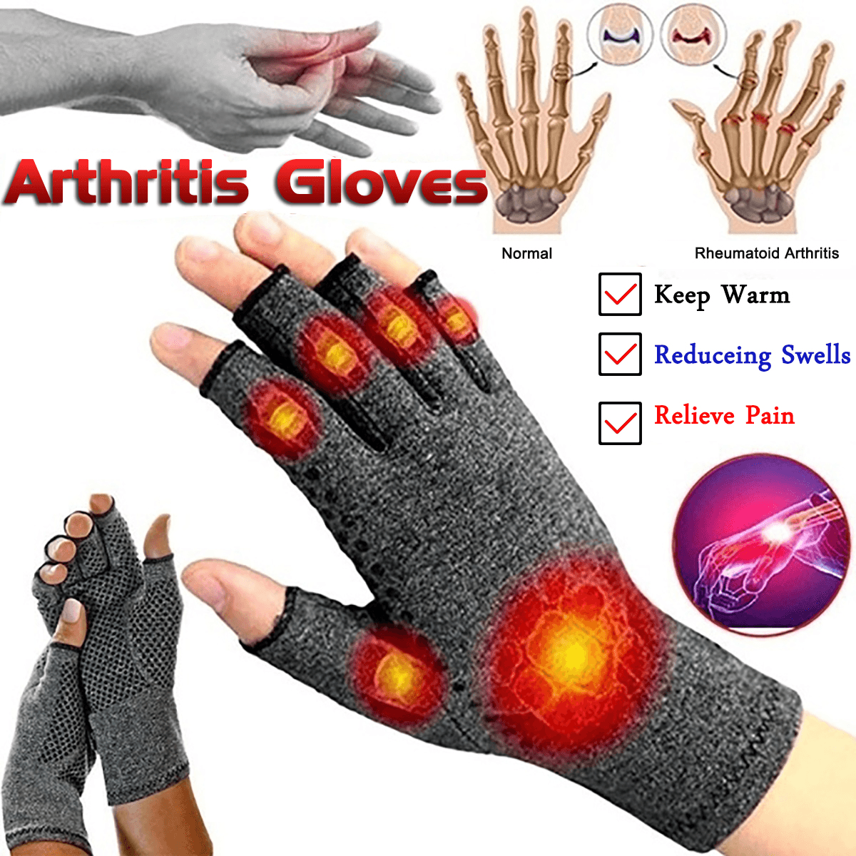 Guantes de presión para artritis Guantes de entrenamiento de rehabilitación transpirables para mantener el calor