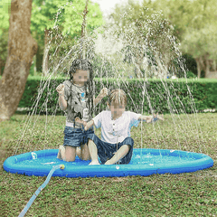 Colchoneta inflable para agua con borde redondo de dinosaurio azul de 170 cm, juguetes acuáticos para exteriores