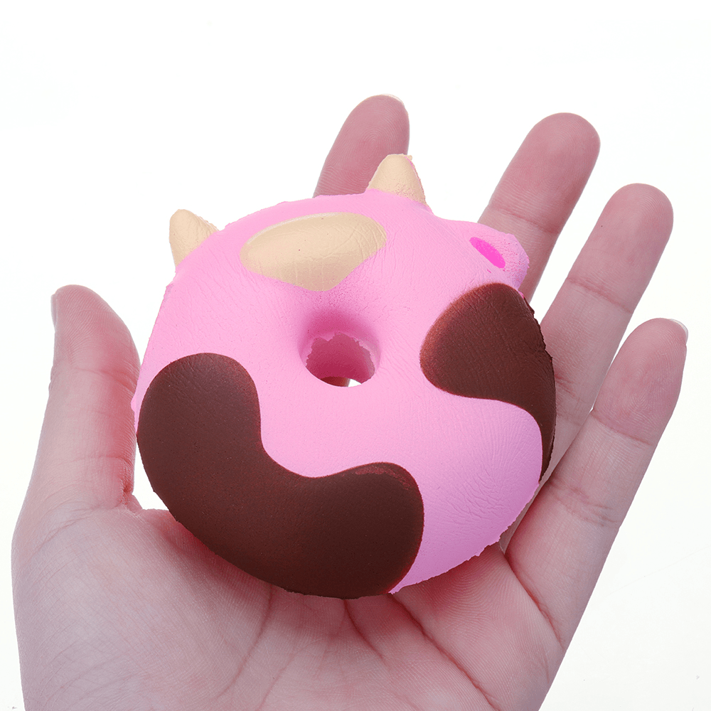 Cartoon Cow Donut Cake Squishy 8CM Slow Rising with Packaging Collection Gift Soft Toy